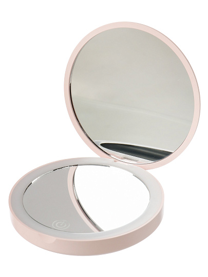 Зеркало карманное, 9х9 см, с увеличением, с подсветкой, Y4-11341