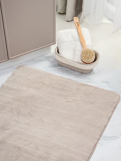 Коврик интерьерный 0.8х1.2 м, Silvano, прямоугольный, белый, искусственный мех, Y4-11724