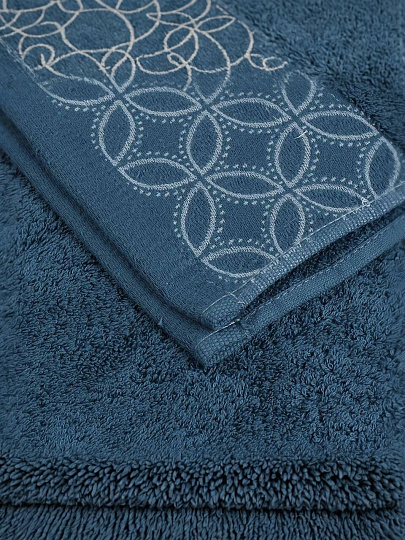 Полотенце банное 50х90 см, 100% хлопок, 550 г/м2, Фелиция, Silvano, синее, Узбекистан