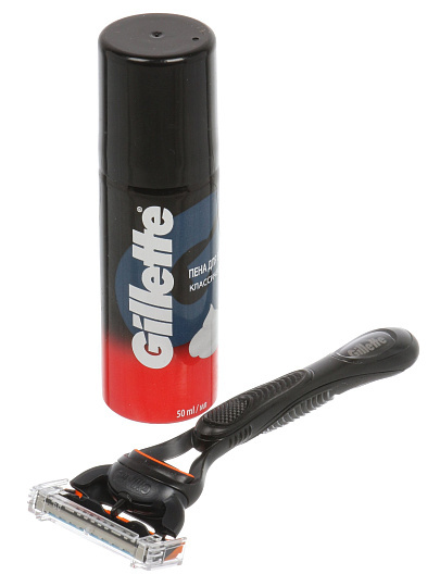 Набор подарочный для мужчин, Gillette, Fusion, пена для бритья 50 мл, станок для бритья c 1 кассетой