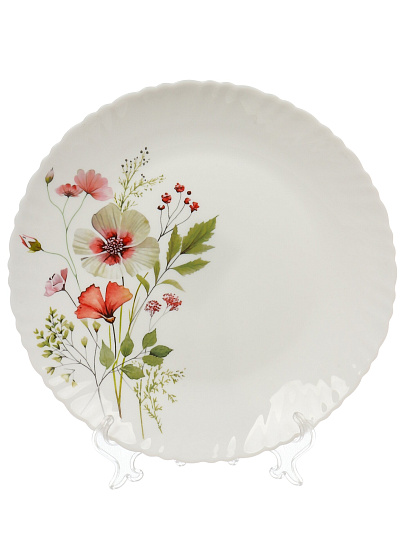 Тарелка обеденная, стеклокерамика, 24 см, фигурная, Сухоцветы, МФК, MFK21180