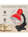 Светильник настольный на прищепке, E27, 60 Вт, черный, абажур красный, Lofter, 108B-rd/270784 - фото 6