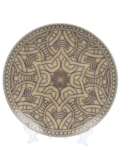 Тарелка обеденная, фарфор, 24 см, круглая, Универсал Корица, Добрушский фарфоровый завод, 4С1283Ф34