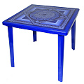 Стол пластик, Стандарт Пластик Групп, 80х80х71 см, квадратный, пластиковая столешница, сапфир