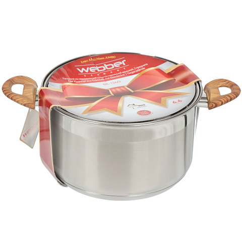 Кастрюля из нержавеющей стали Webber BE-124/2, 6.6 л