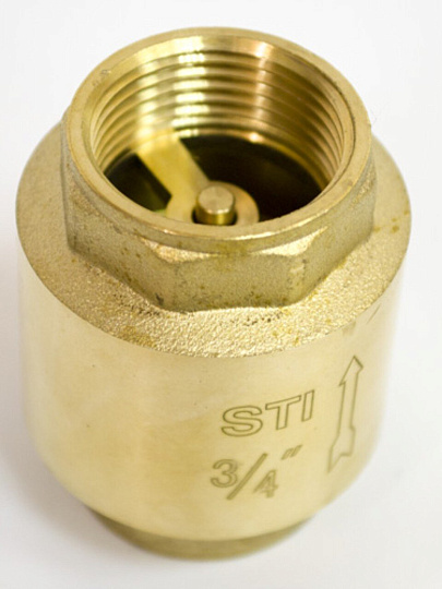 Клапан обратный 3/4&quot;, латунь, DN 20, пружинный, New, STI