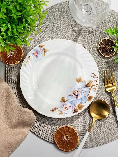 Тарелка десертная, стеклокерамика, 20 см, круглая, Орлеан, Daniks, BY23HP80