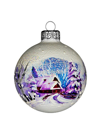 Елочный шар Снежная зима-2, 6.5 см, в подарочной упаковке, КУ-65-224247