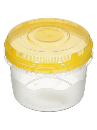 Контейнер пищевой пластик, 0.7 л, 12х12х9 см, в ассортименте, круглый, Альтернатива, М1152