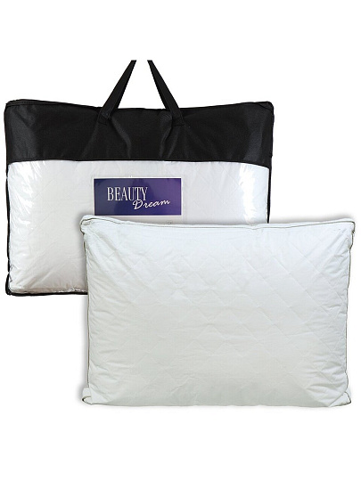 Подушка 50 х 70 см, Лебяжий искусственный пух, чехол хлопок, кант, AI-2009003