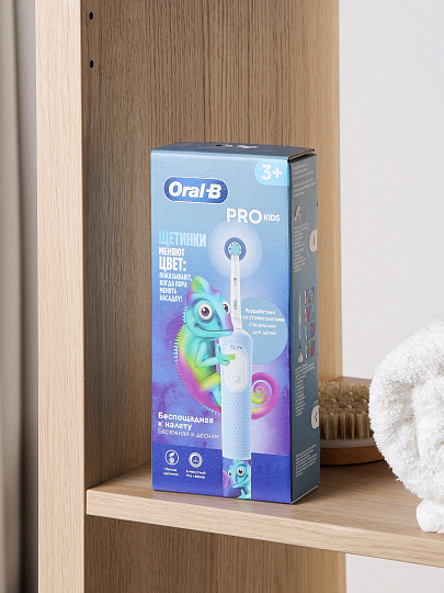 Зубная щетка электрическая, Oral-B, Chameleon, Pro Kids, средней жесткости, 3+, тип 3708, D103.413.2K