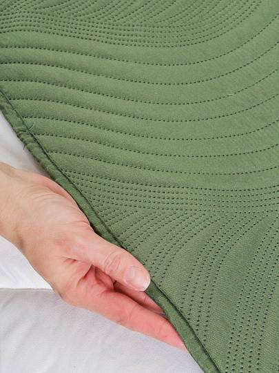 Покрывало евро, 220х240 см, 100% полиэстер, стеганое, Silvano, Модерн, тем-зел