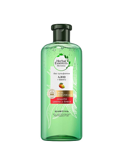 Шампунь Herbal Essences, Защита цвета и блеск Алоэ/Манго, для окрашенных волос, 380 мл