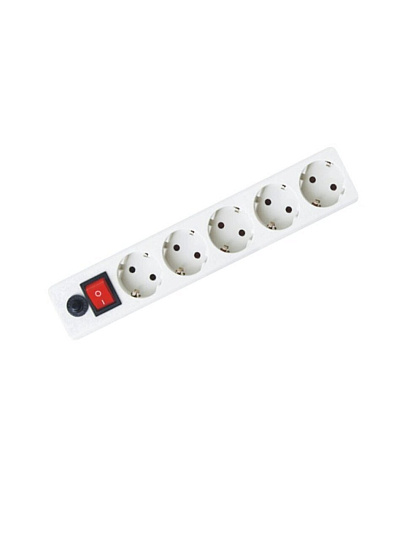 Сетевой фильтр 5 гнезд, 5 м, 3х1 мм², 16 А, белый, General Lighting Systems, 471002