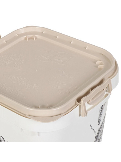 Емкость пластик, 25 л, 36.5х36.5х37.5 см, квадратная, для муки и сахара, Альтернатива, М2336