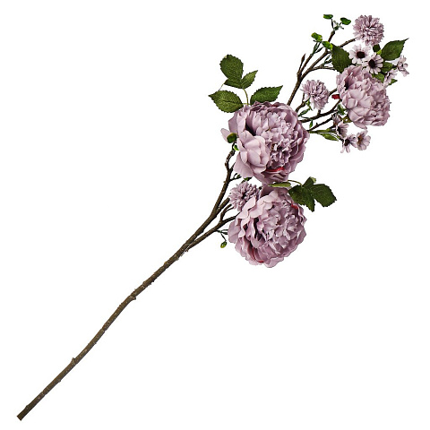 Цветок искусственный декоративный Ветвь с цветами, 90 см, серо-сиреневый, Y4-7940