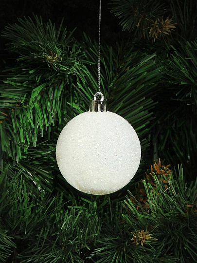 Елочный шар 25 шт, серебро, голубой, белый, 6 см, SYQA-0122332