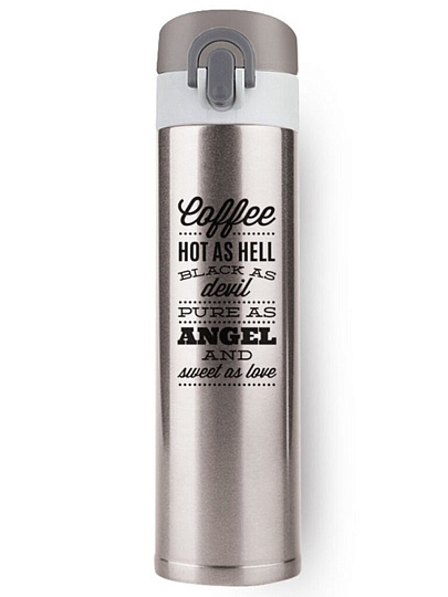 Термобутылка нержавеющая сталь, 350 мл, узкая горловина, Barouge, Сильвер Олимп, колба нержавеющая сталь, BT-134