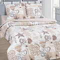Постельное белье евро, простыня 215х240 см, 2 наволочки 70х70 см, пододеяльник 200х215 см, АртПостель, поплин, Причуда