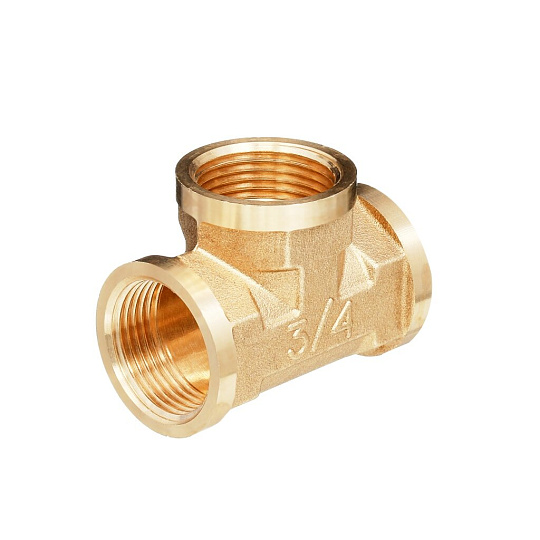Тройник 3/4&quot;, г-г-г, латунь, БАЗ