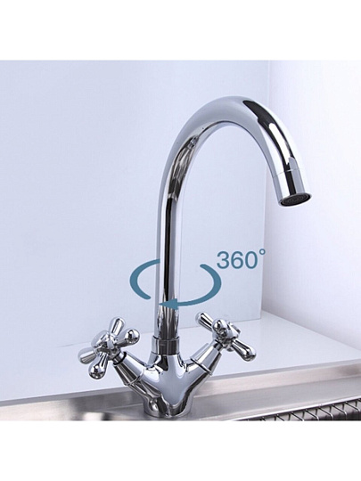 Смеситель для кухни, Frap, с кран-буксой, хром, F4025