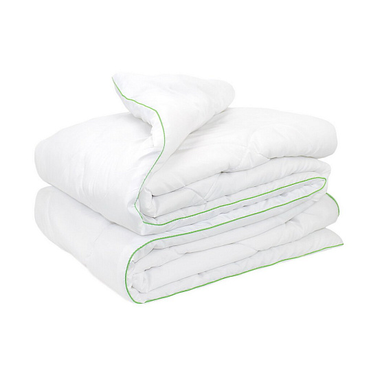 Одеяло 1.5-спальное, 140х205 см, Эвкалипт, волокно полиэфирное, 200 г/м2, всесезонное, чехол микрофибра 100% полиэстер, кант, Phyto Stories, белое
