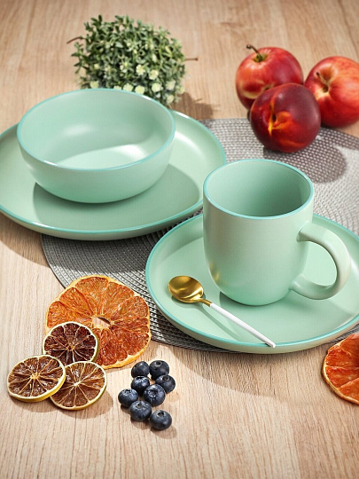 Тарелка обеденная, керамика, 24 см, круглая, Macarons, Domenik, DM7000