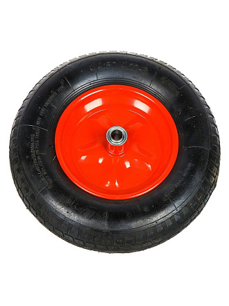 Колесо для тачки резина PR, без колпачка на ниппеле, 4.00-8/4.00-6, втулка D20 мм, Мастер Инструмент