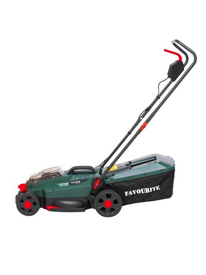 Газонокосилка электрическая, аккумуляторная, Favourite, OBS 21 WET, 33 см, 30 л, 75 мм, 2900 об/мин, 154210533