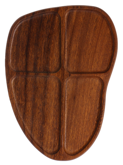 Менажница орех, 30х22х1.5 см, 4 секции, Daniks, PS71530H