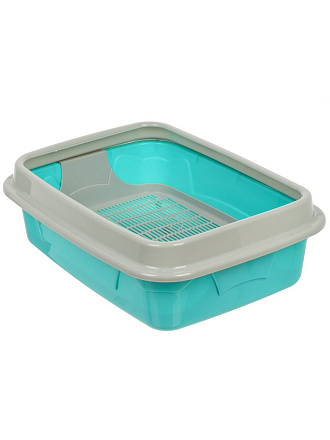 Туалет-лоток для кошек с сеткой, с бортиком, в ассортименте, 380-0235