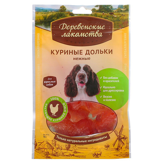 Корм д/жив.Деревенские лакомства &quot;Куриные дольки нежные&quot; 100/90гр