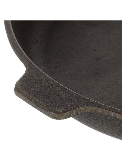 Сковорода чугун, 28 см, Гурман, DavrMetall, съемная ручка, с деревянной ручкой, индукция