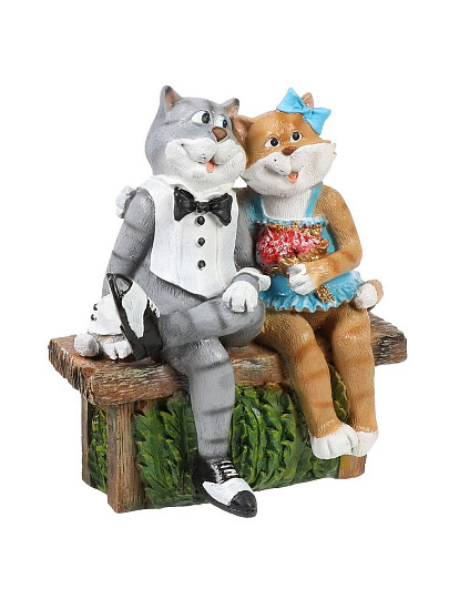 Фигурка садовая Коты Влюбленная парочка, 34х41 см, полистоун, F445