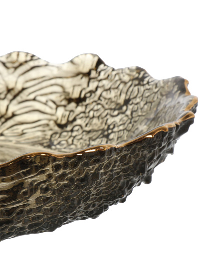 Тарелка стекло, 20 см, отвод золотом, круглая, Графит, Y6-10085/B150014