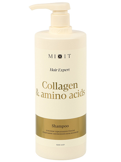 Шампунь Mixit, Hair Expert, восстановление и питание, 1 л, с коллагеном и кератином, для всех тип волос
