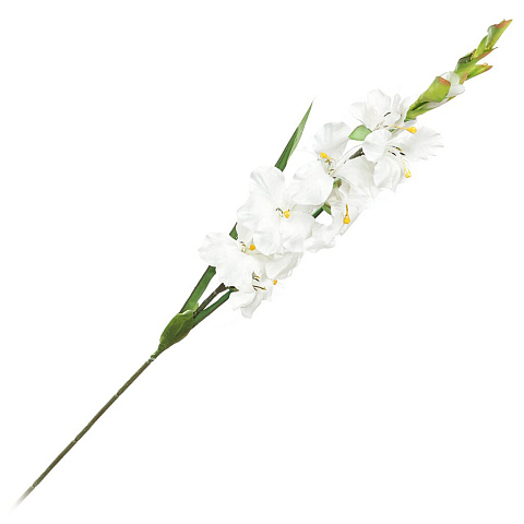 Цветок искусственный декоративный Гладиолус, 106 см, белый, 16-0009