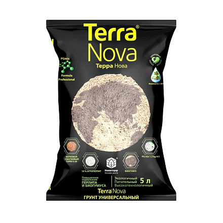 Грунт универсальный, с биогумусом и перлитом, 5 л, Terra Nova