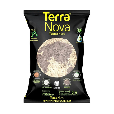 Грунт универсальный, с биогумусом и перлитом, 5 л, Terra Nova