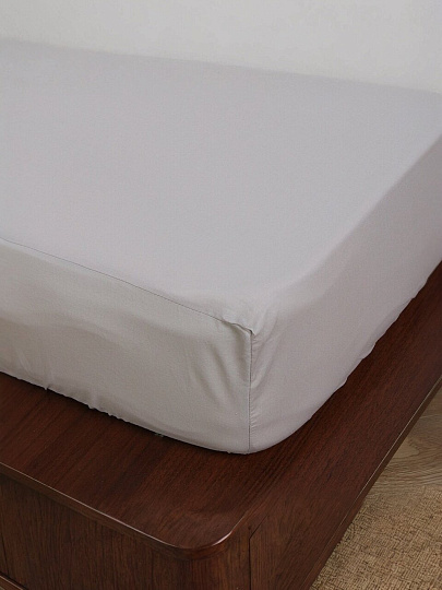 Простыня евро, 180 х 200 х 25 см, 100% хлопок, поплин, на резинке, Silvano, Тауп