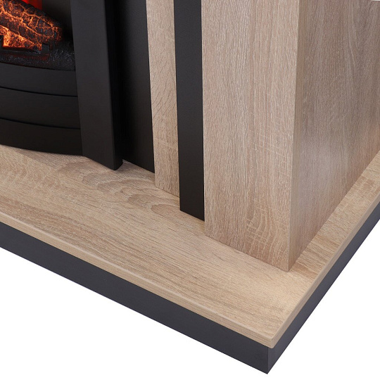 Электрокамин Bronx, Spark, дуб сонома с черным, эксклюзив, сборный портал