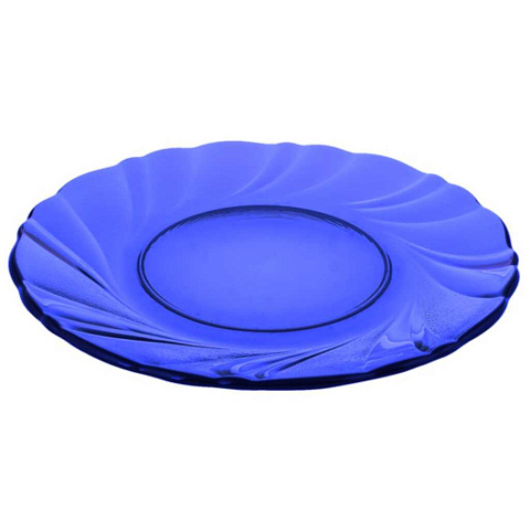Тарелка десертная, стекло, 17 см, круглая, Sea brim Saphir, 50176-06, синяя