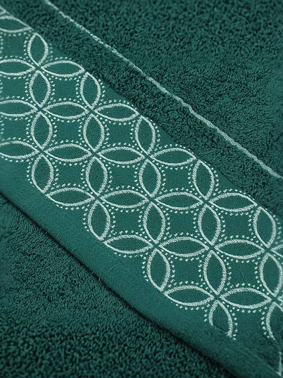 Полотенце банное 70х140 см, 100% хлопок, 550 г/м2, Фелиция, Silvano, изумруд, Узбекистан