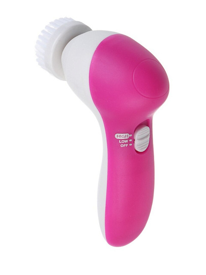 Массажер для лица и тела Leben, 2 Вт, 2 скорости, набор насадок, 2xАА (не в комплекте), розовые, 192-087