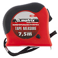 Рулетка Double fixation, 7,5 м х 25 мм, обрезиненный корпус, двойная плавная фиксация, Matrix, 31058