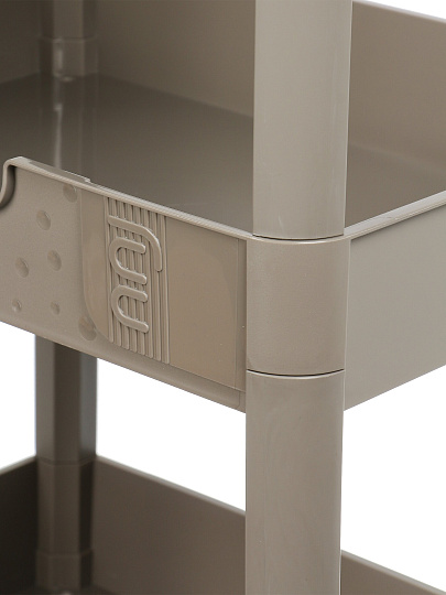 Полка универсальная, пластик, 3 секции, 38х27х71 см, серая, Y4-11630