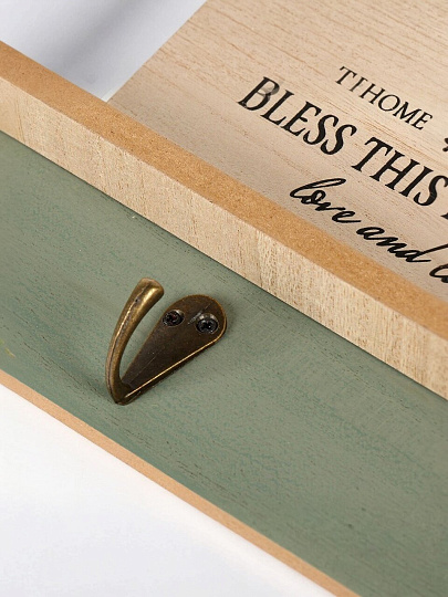 Ключница Уют, 29.8х19.5 см, МДФ, металл, 3 крючка, A200171