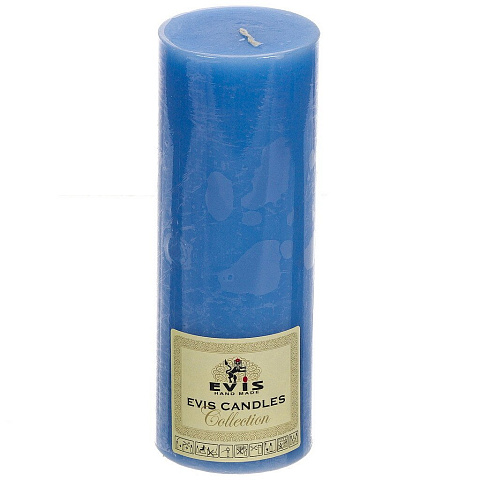 Свеча декоративная, 30х7.5 см, цилиндр, Evis, Небесно голубой, 1380382900
