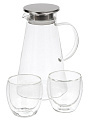 Кувшин стекло, 1.2 л, с крышкой, ТМ Глория, Bonjart, 27042, 2 стакана 250 мл - фото 2