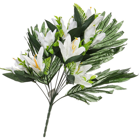 Цветок искусственный декоративный Лилия, пасхальный, 46 см, белый, Y6-10351